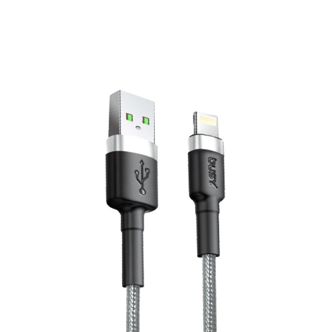 Busy Lightning Cable 2m braided black