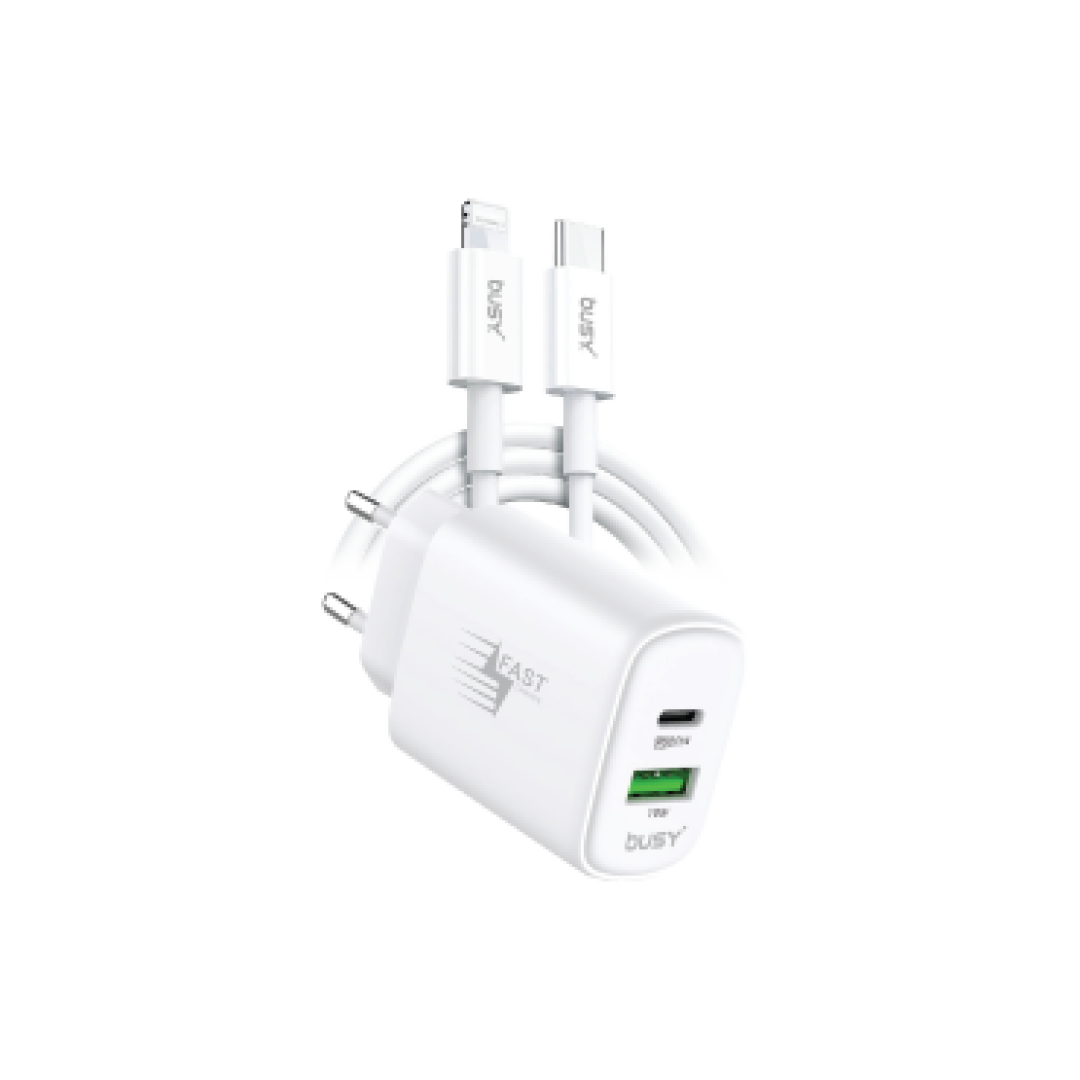 Busy USB wall charger PD with cable C to L
