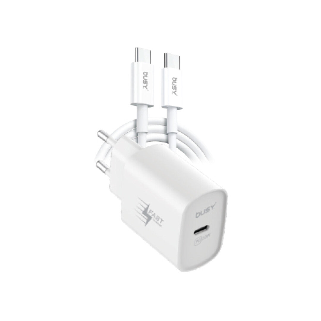 Busy 20W USB-C Vægoplader m. kabel