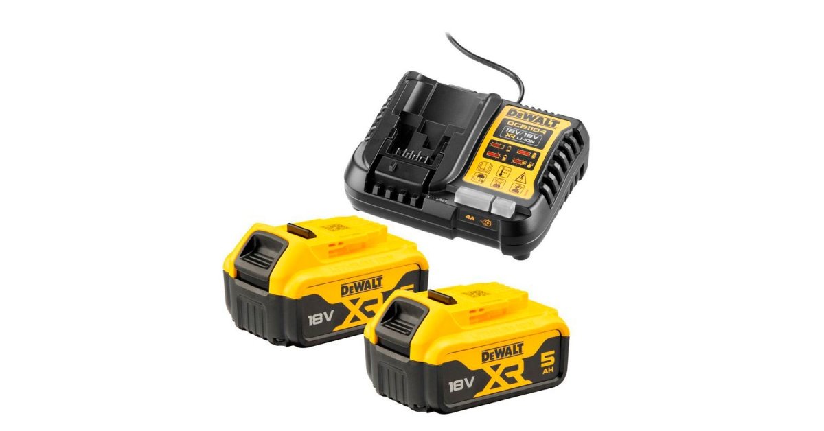 Dewalt batterisæt 2 x 5,0 Ah + lader