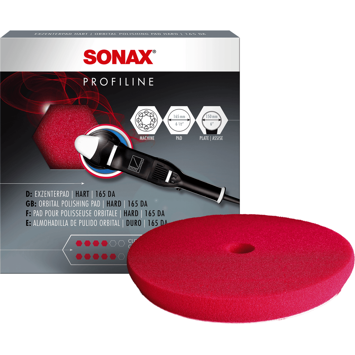 SONAX Polerskive Rød Grov DA - Xpert Cleaning