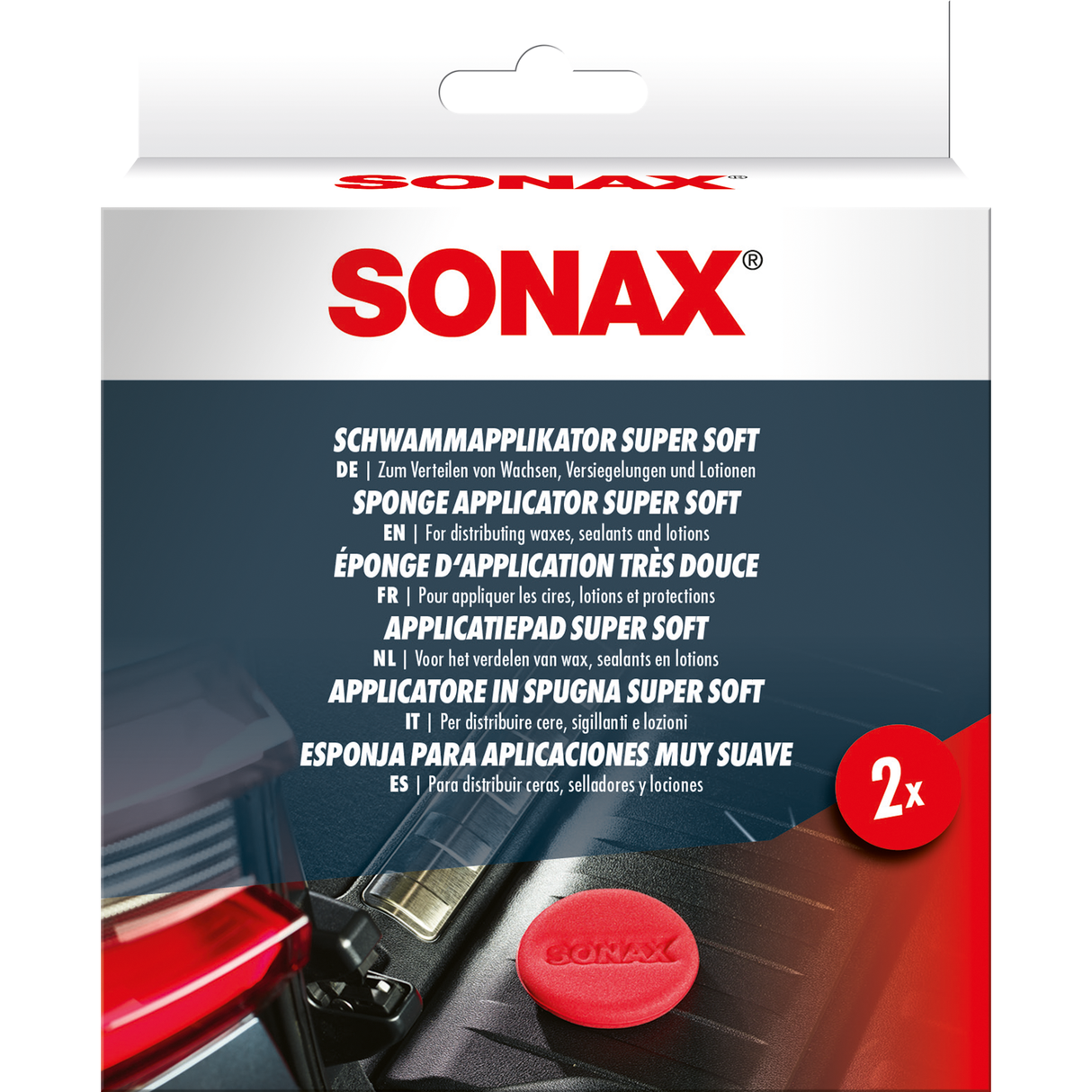 SONAX Applicator Pad 2-pak rød