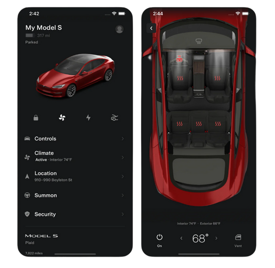 Tesla-mobil-app