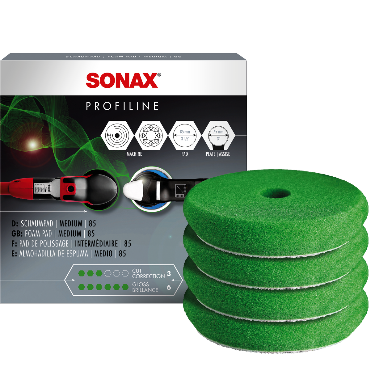 SONAX Polerskive Fin Grøn 80mm