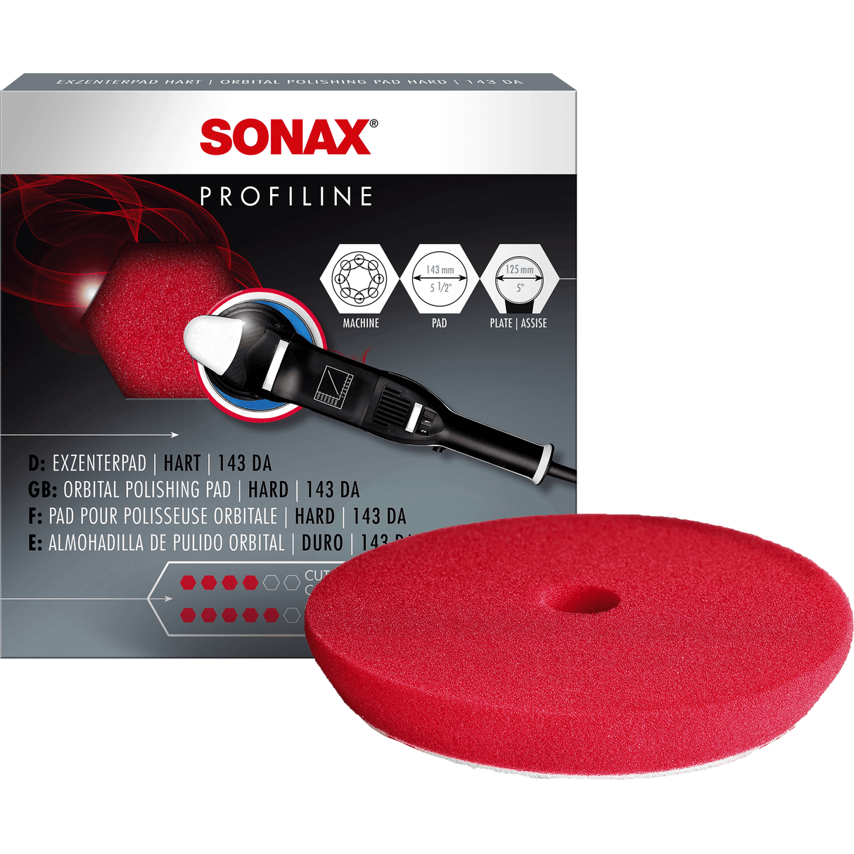 SONAX Polerskive Rød Grov DA - Xpert Cleaning